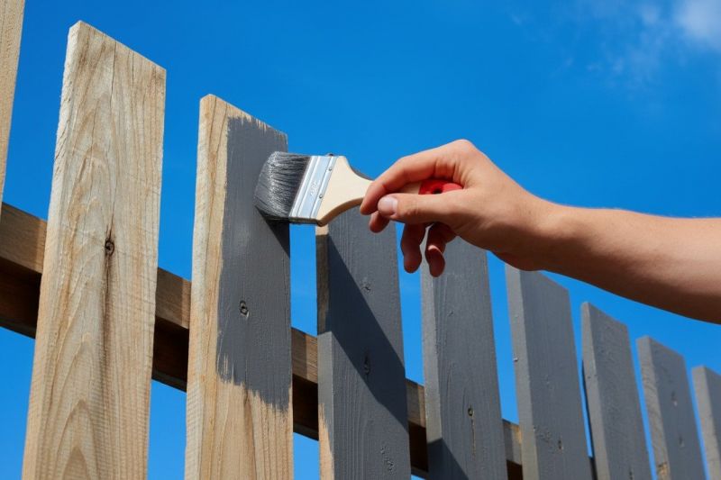 Local Fence Painting pros at work